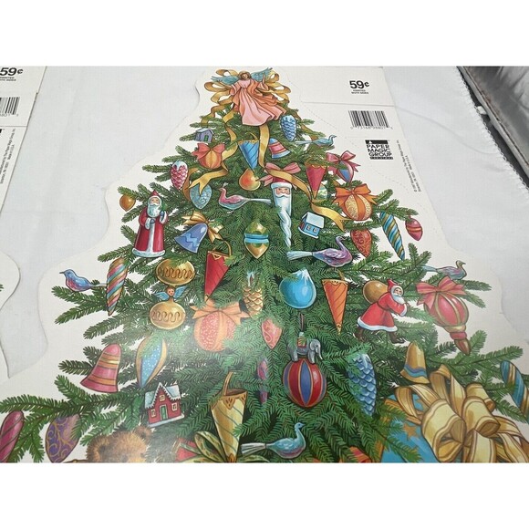 Vintage 2 Paper Magic Group Christmas Tree Bear Gifts Die Cut Decoration 13” - Picture 12 of 15